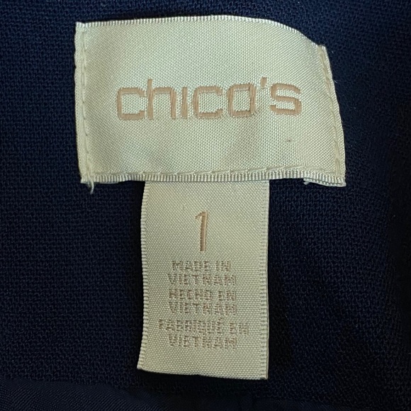 Chico's Navy Blue Military Jacket Gold Button |h20 - Picture 11 of 13